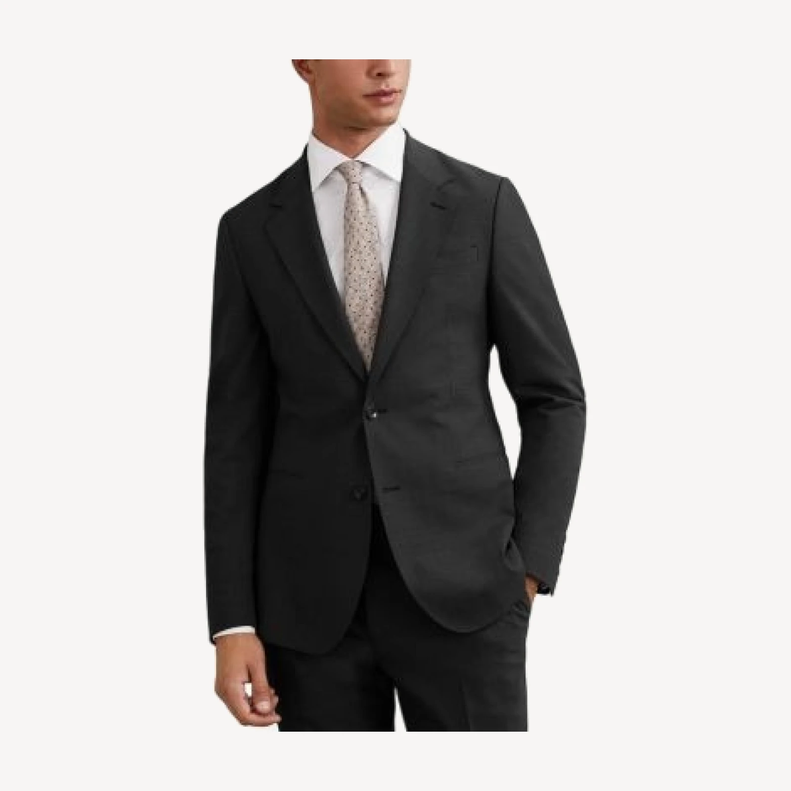 Reiss Promise Single Breasted Two Button Notch Plain Weave Suit Jacket
