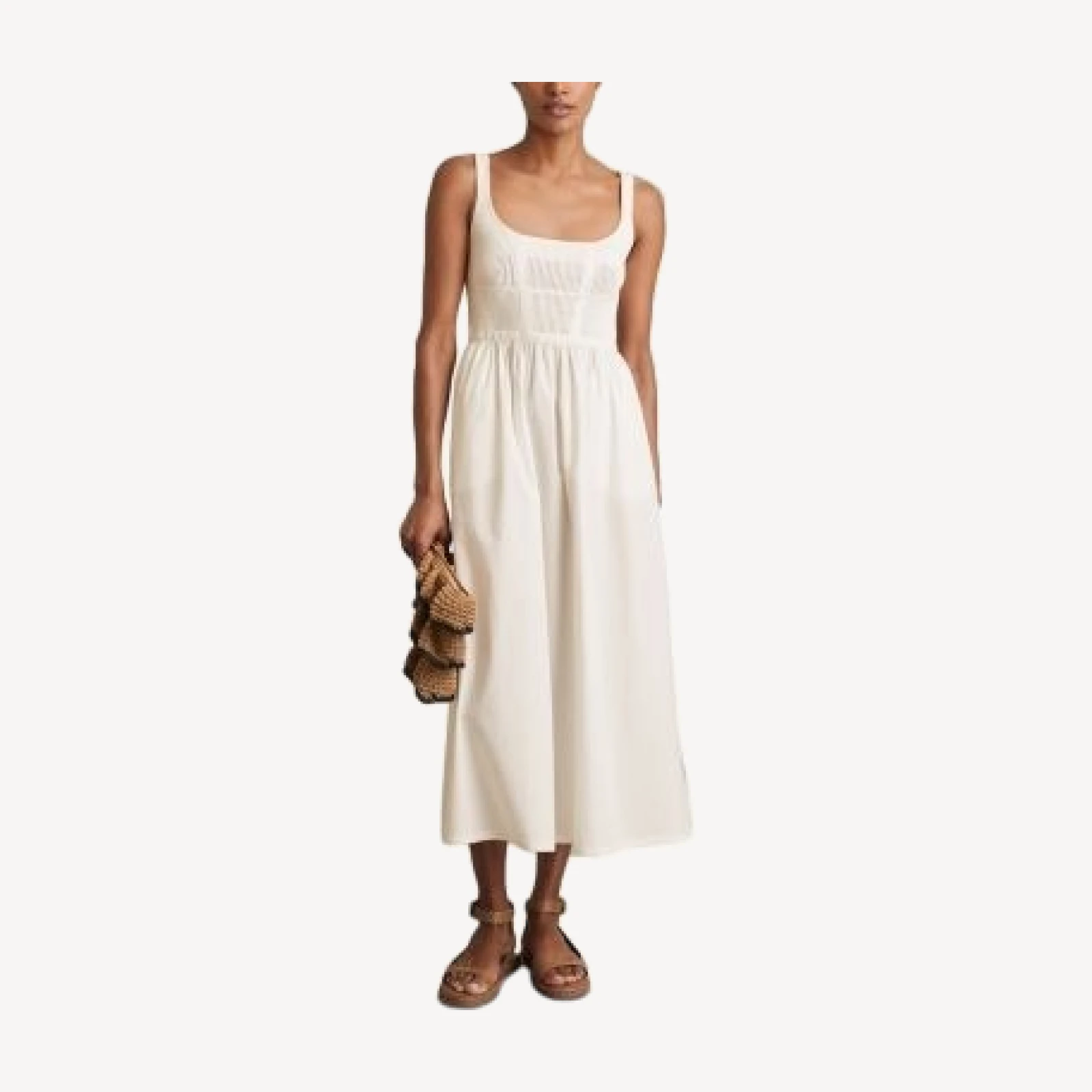 Reiss Kori Knit Cotton Mix Midi Dress
