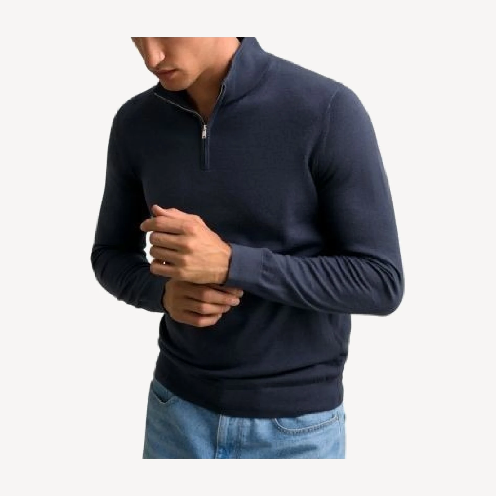 Reiss Slim Fit Quarter Zip Merino Wool Sweater