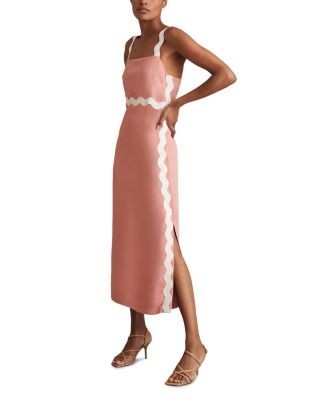 Reiss Asher Wave Craft Midi Dress