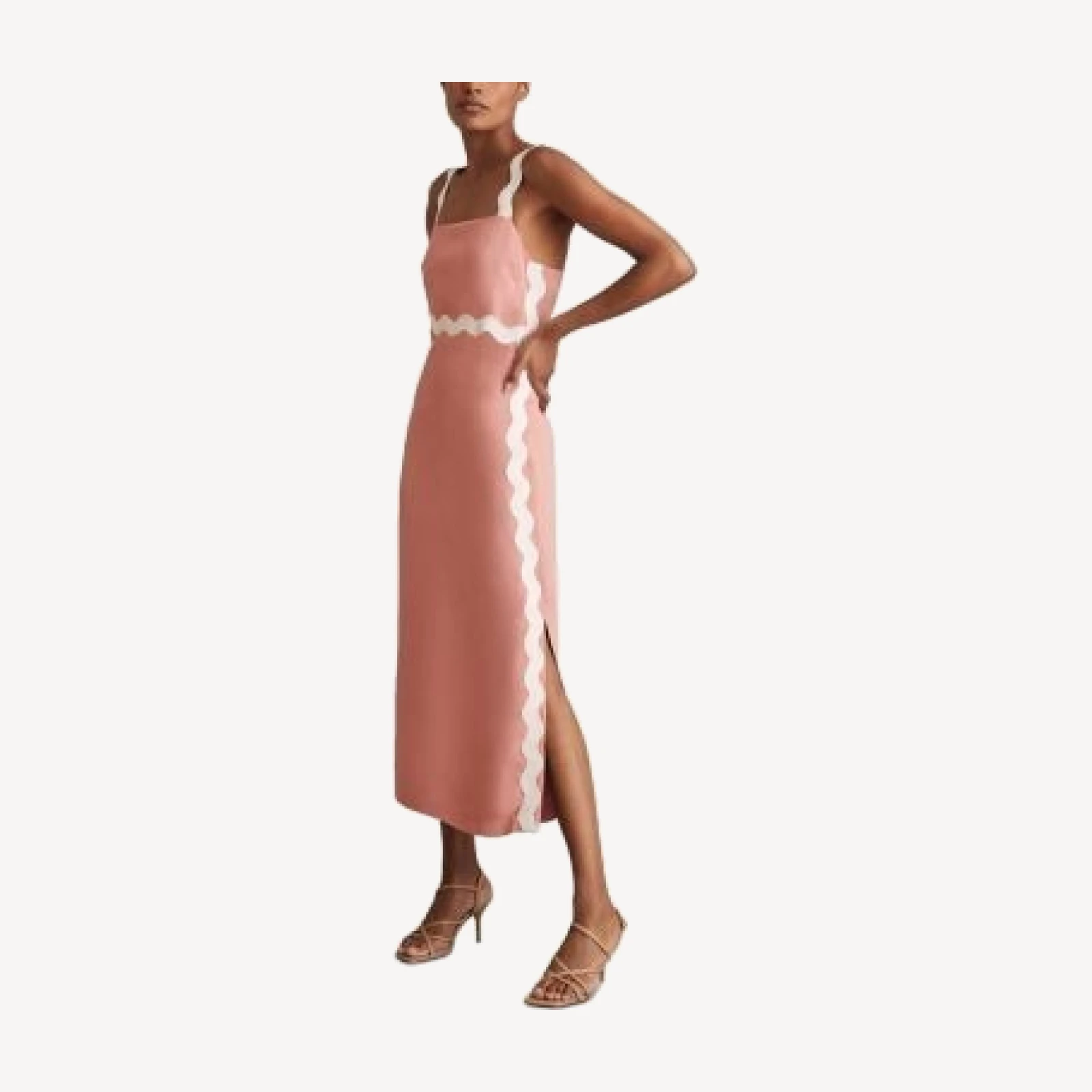 Reiss Asher Wave Craft Midi Dress