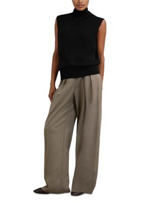Reiss Harper Slouch Neck Sleeveless Wool Top