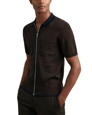Reiss Baxter Zip Front Short Sleeve Shirt
