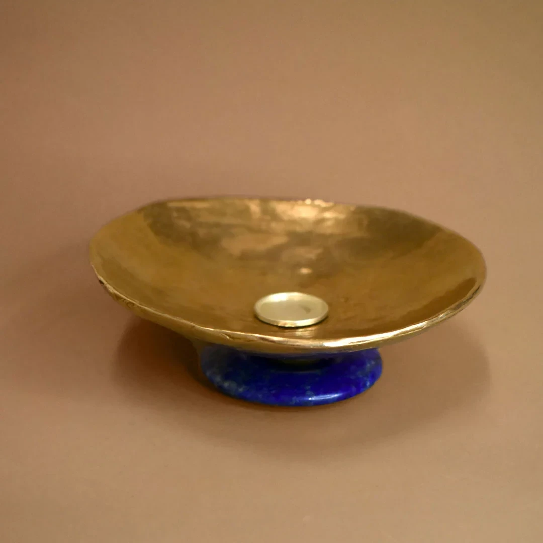 Lapis Charging Dish - Bronze, Silver & Lapis
