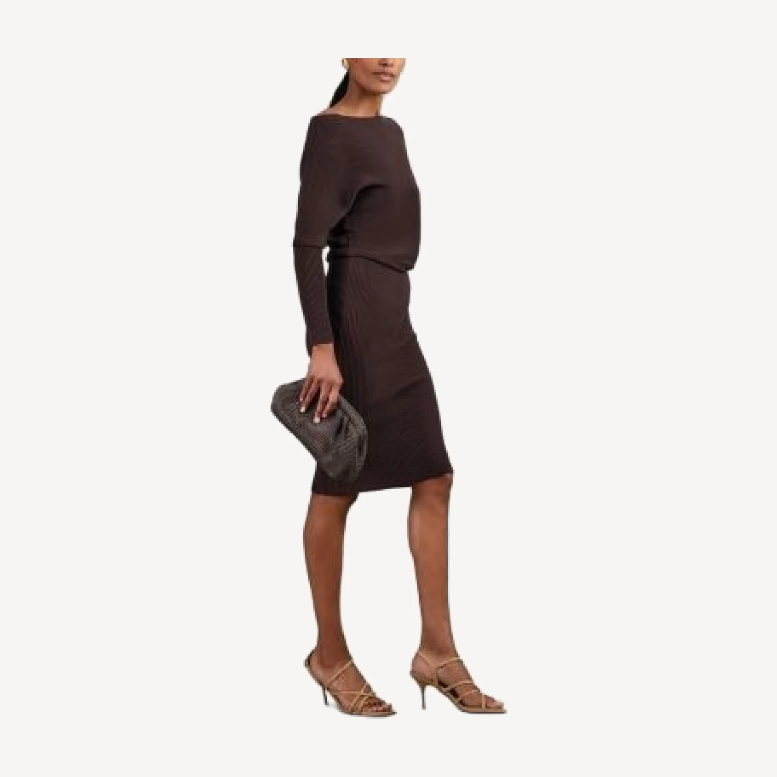 Reiss Lara Drape Knitted Bodycon Dress