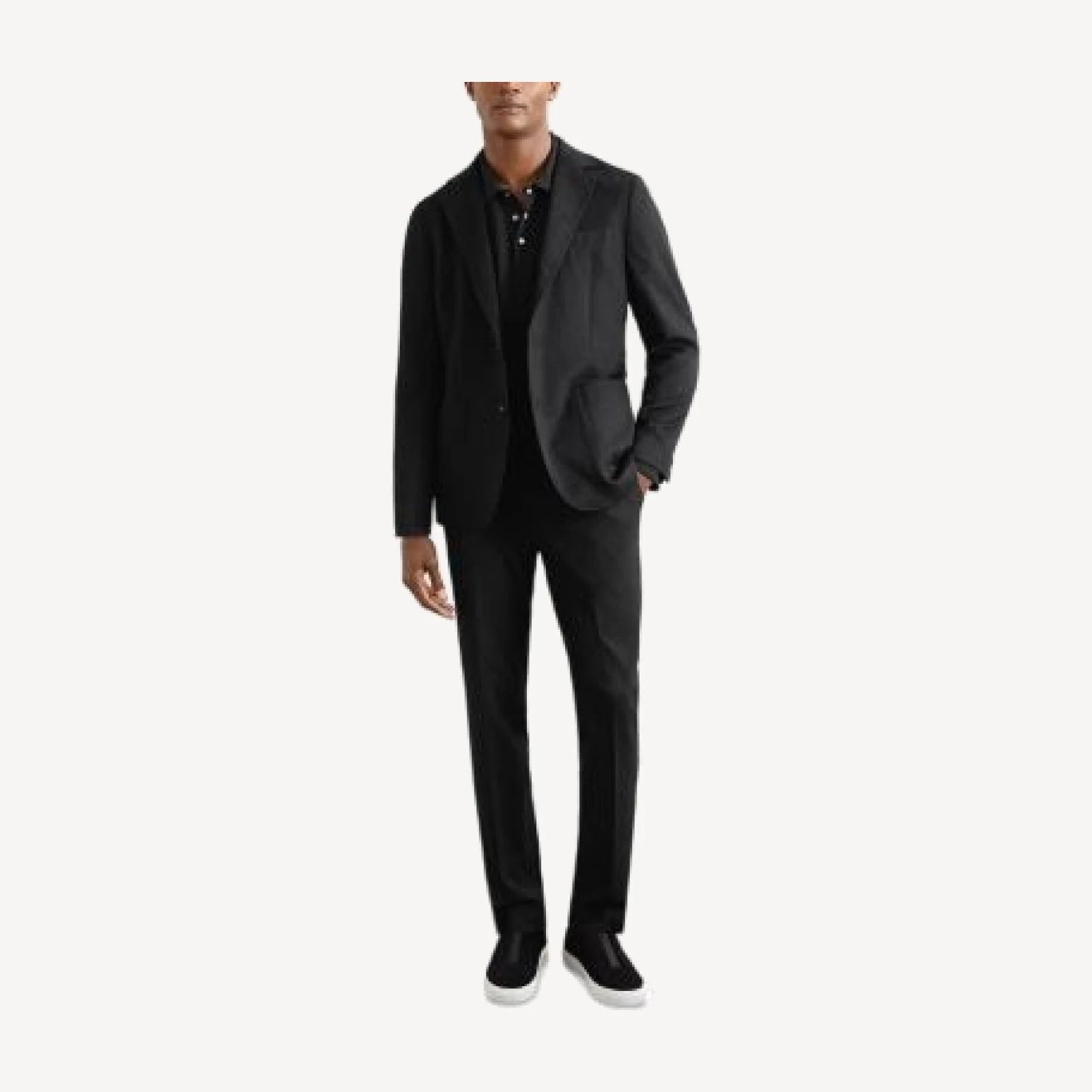 Reiss Tivolli Long Sleeved Textured Polo