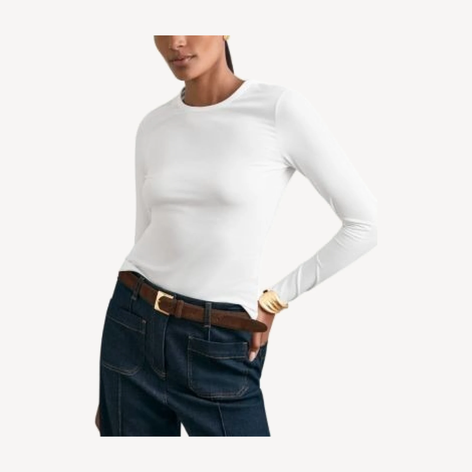 Reiss Crewneck Long Sleeve Top