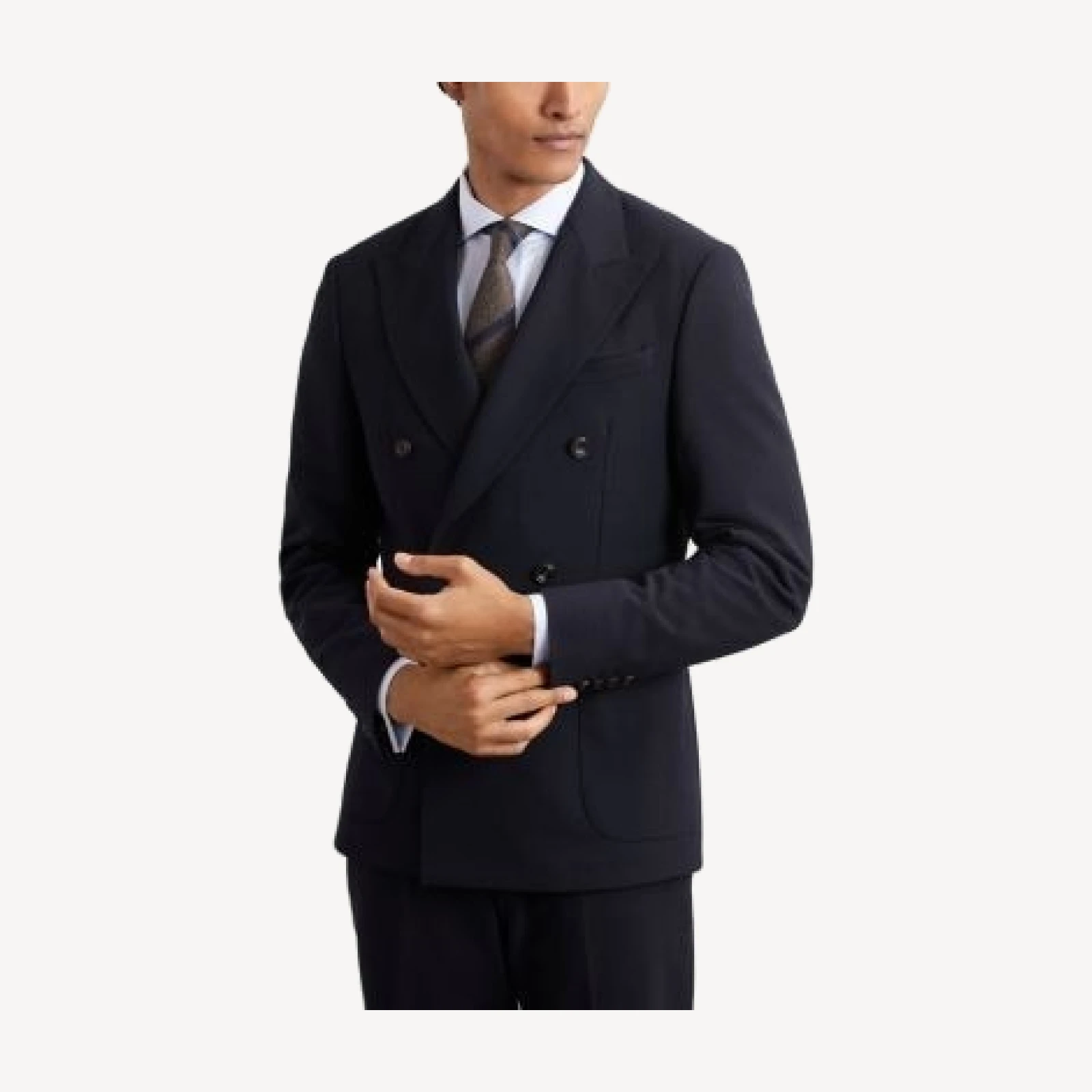 Reiss Double Breasted Wool Blend Blazer