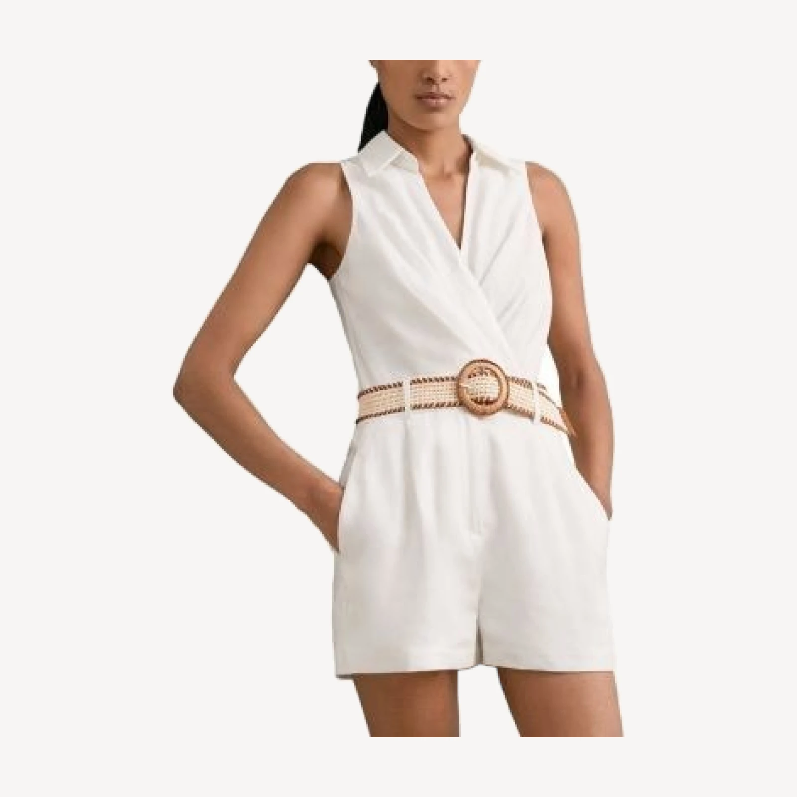 Reiss Mila Linen Playsuit
