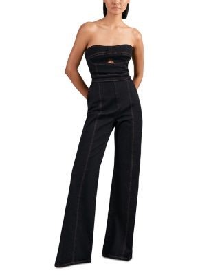 Reiss Bardot Denim Jumpsuit