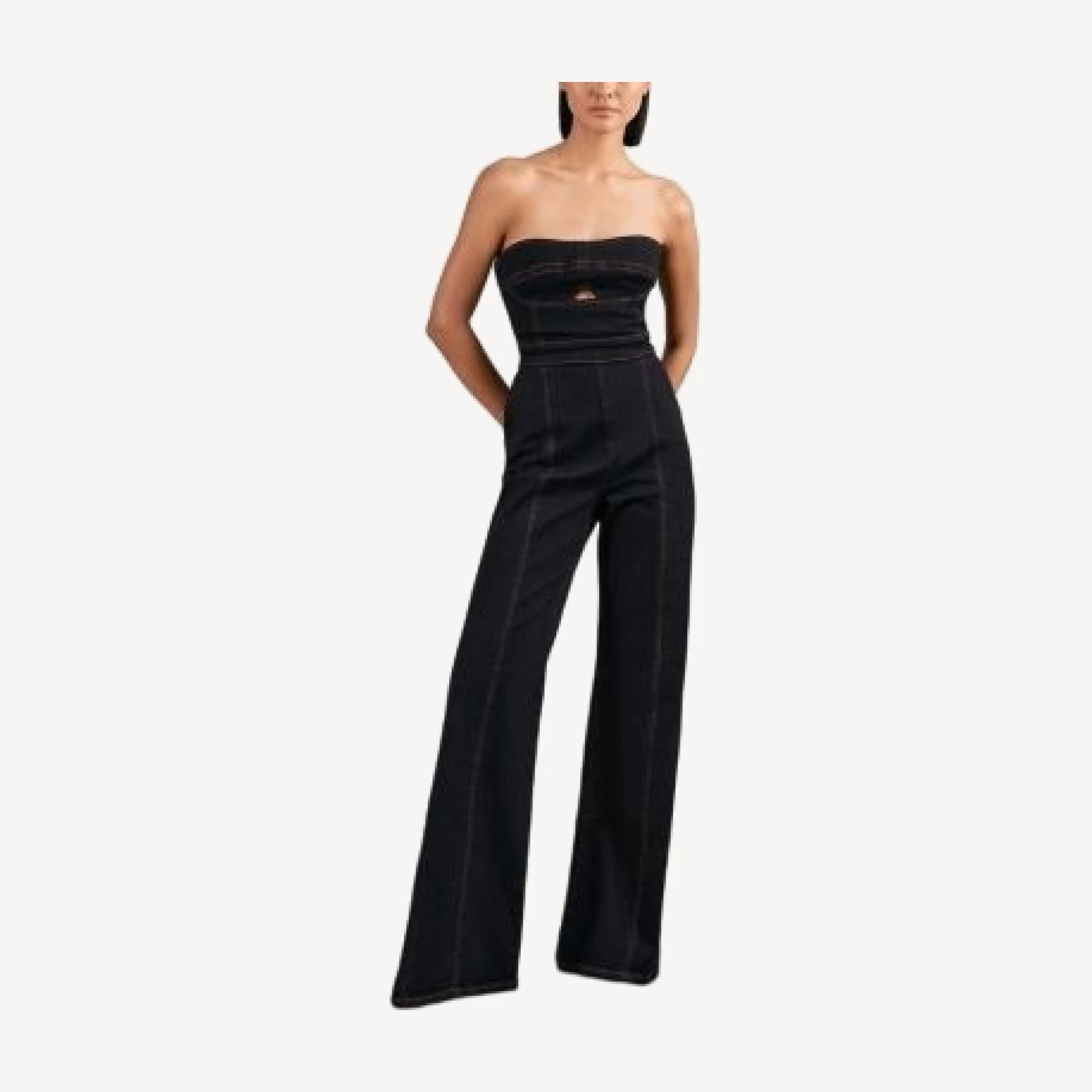 Reiss Bardot Denim Jumpsuit