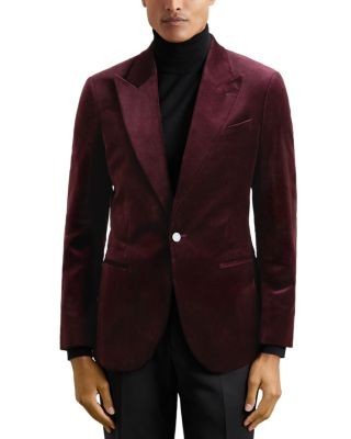 Reiss Apsara Velvet Regular Fit Peak Lapel Blazer