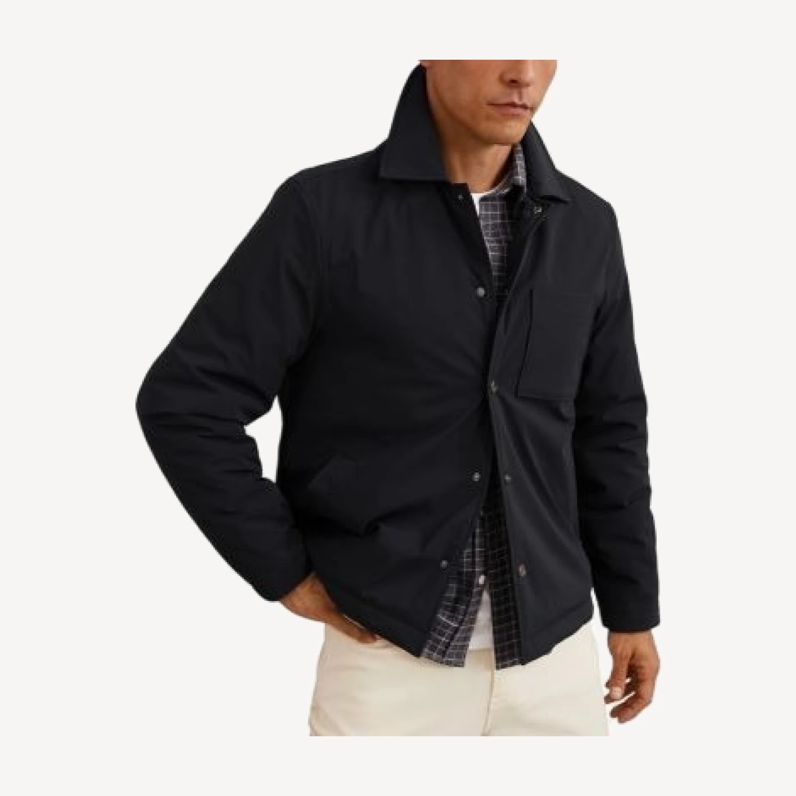 Reiss Parker Long Sleeve Nylon Patch Pocket Overshirt