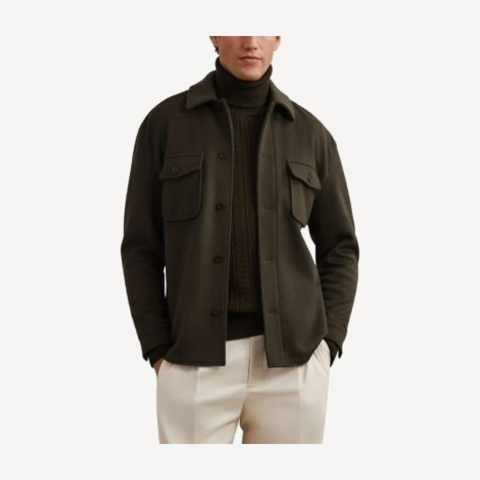 Reiss Liam Long Sleeve Button Front Overshirt