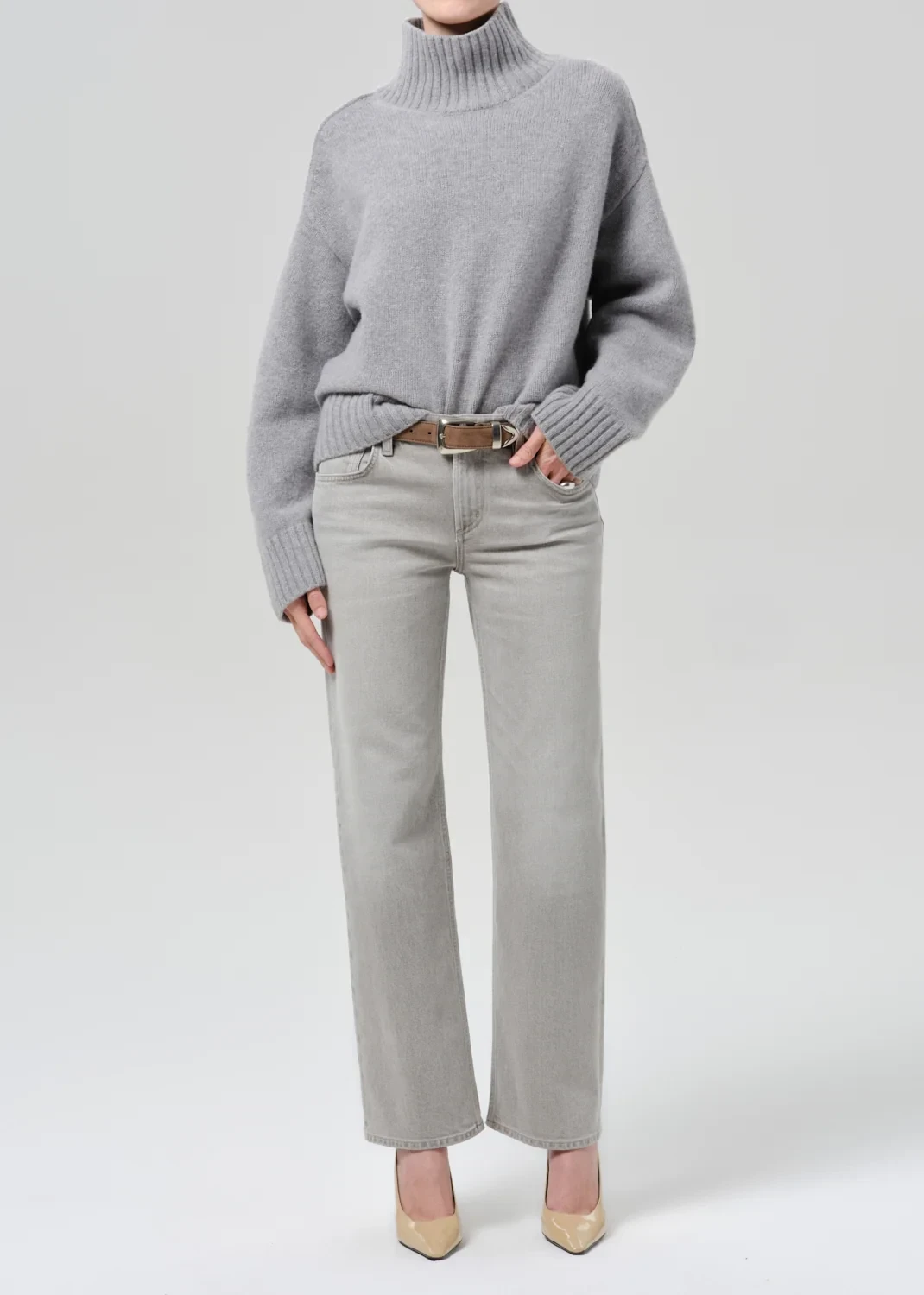 Faye Vintage Straight Long in Quartz Grey