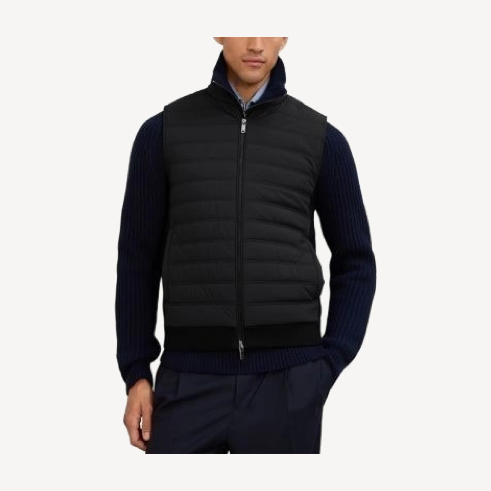 Reiss Newford Funnel Neck Quilted Front Vest