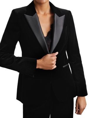 Reiss Myrtle Single Breasted Velvet Jacket