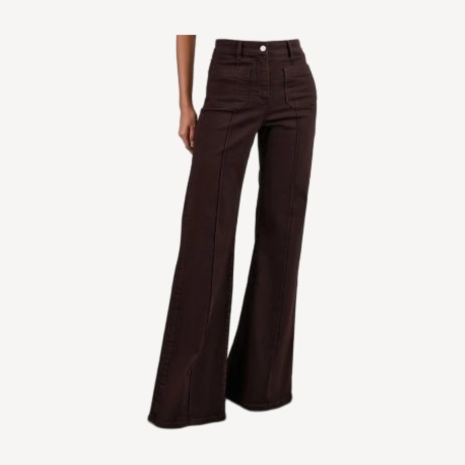 Reiss Sakura Flared Patch Pocket Jeans in Burgundy