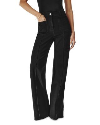 Reiss Sakura High Rise Flare Leg Jeans in Black