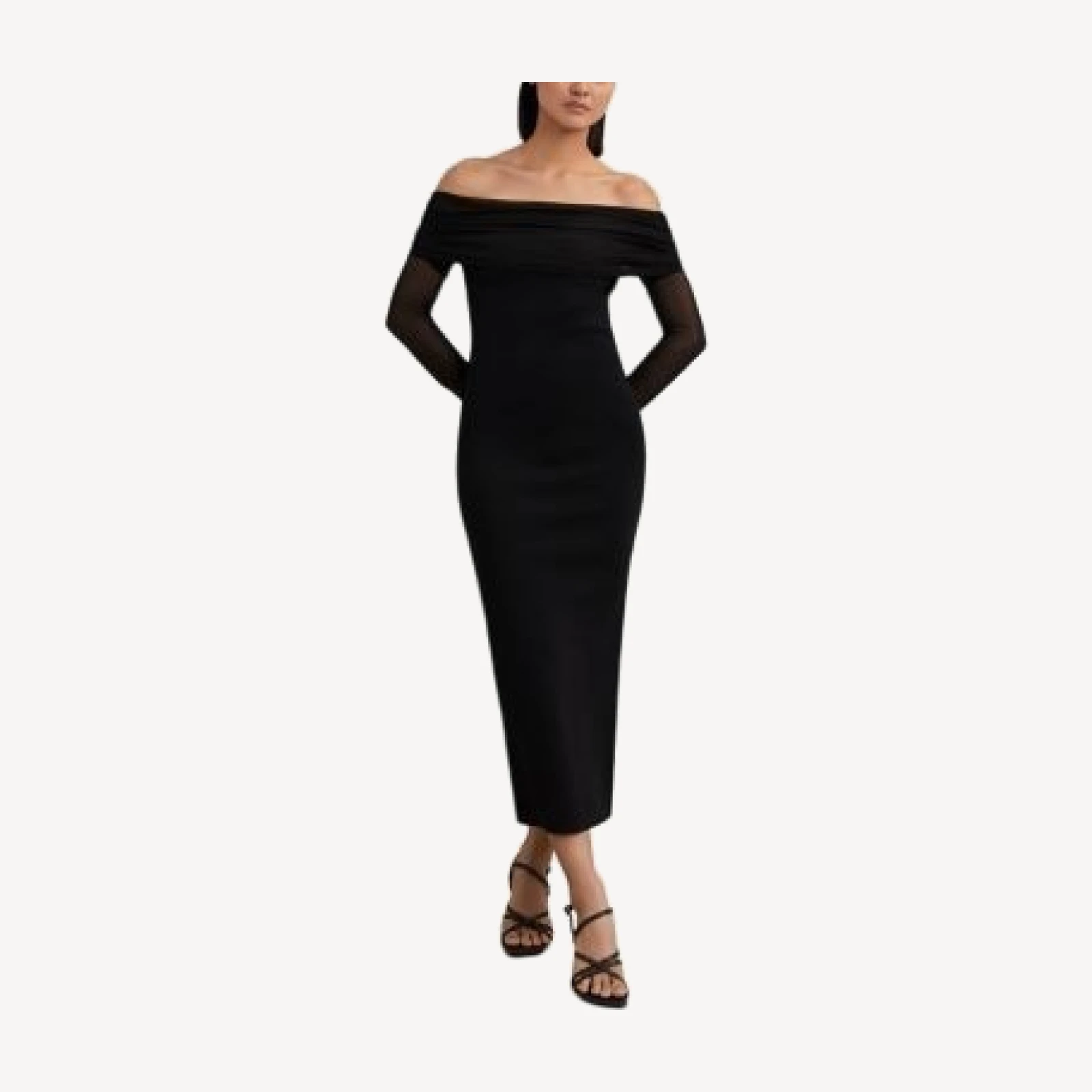 Reiss Angelica Sheer Sleeve Midi Dress