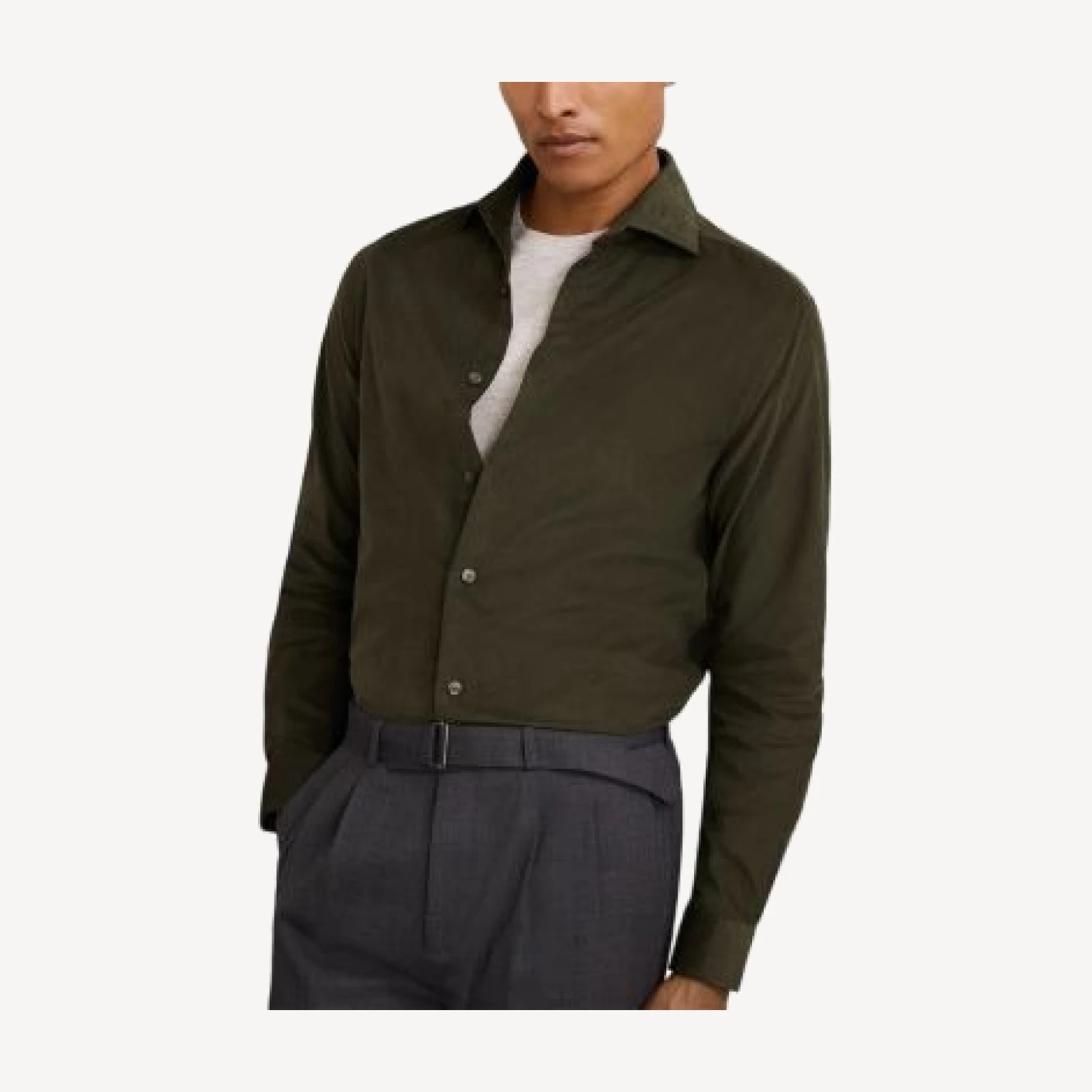 Reiss Long Sleeve Fine Cord Button Front Shirt