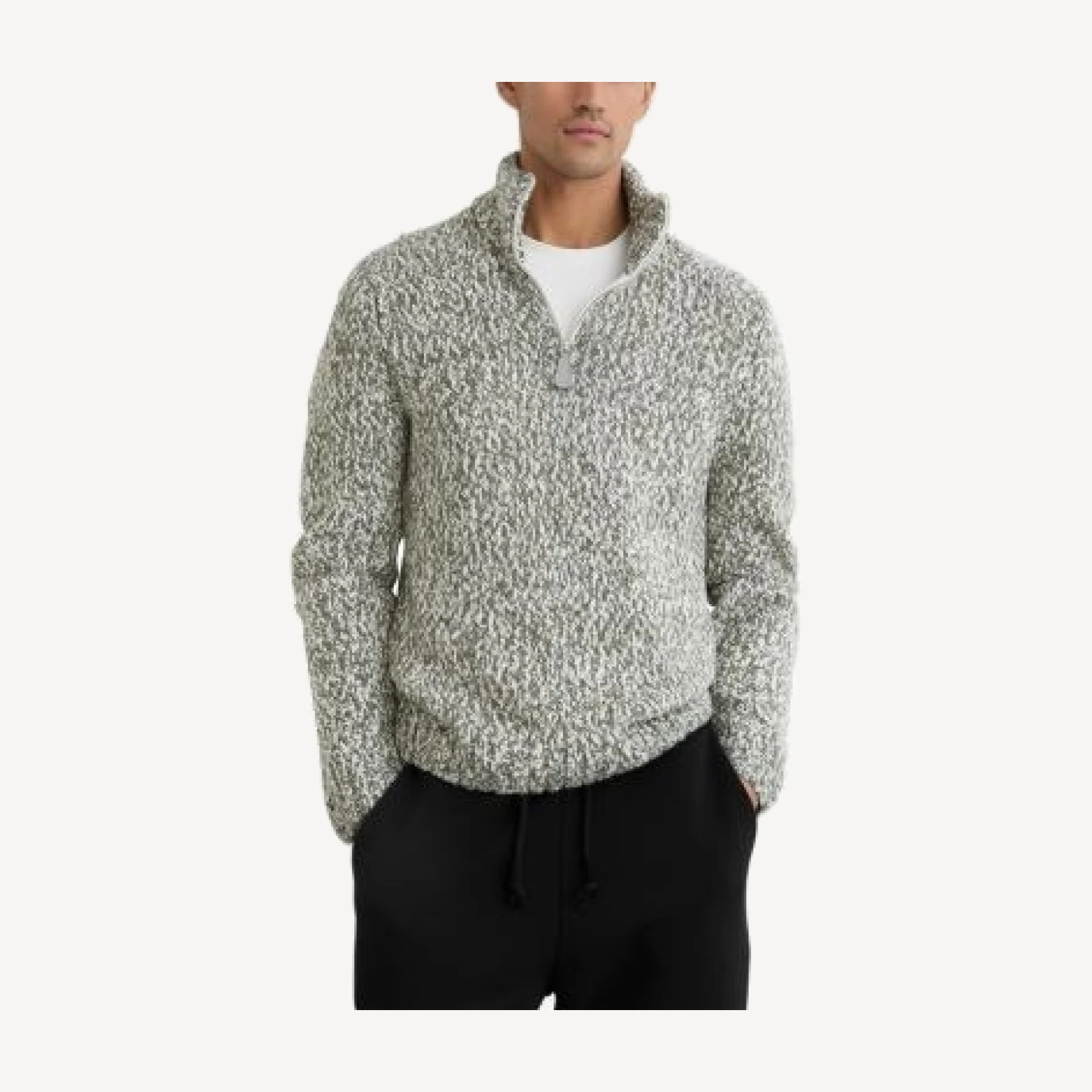 Reiss Textured Two Tone Half Zip Sweater