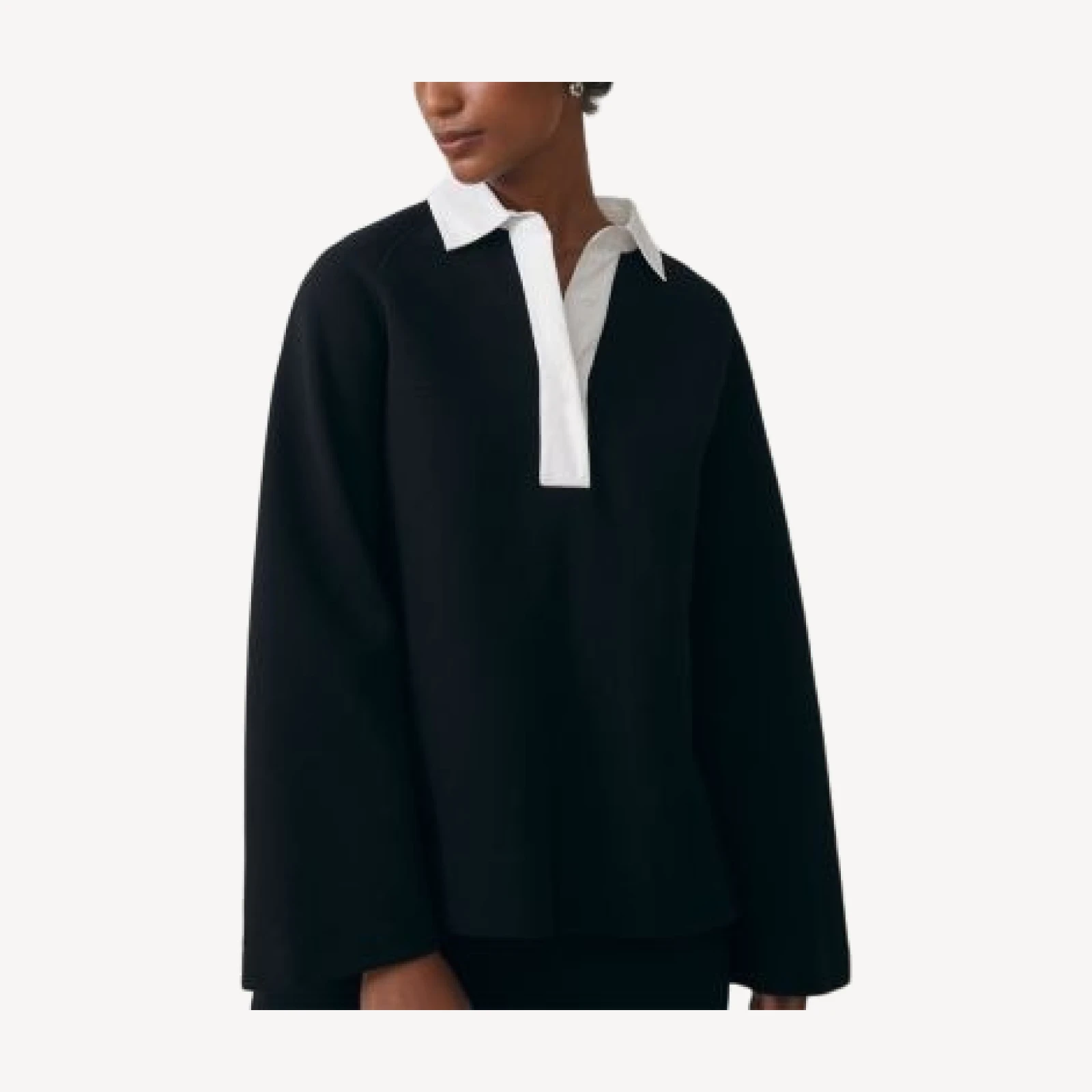 Reiss Gaia Open Collar Contrast Top