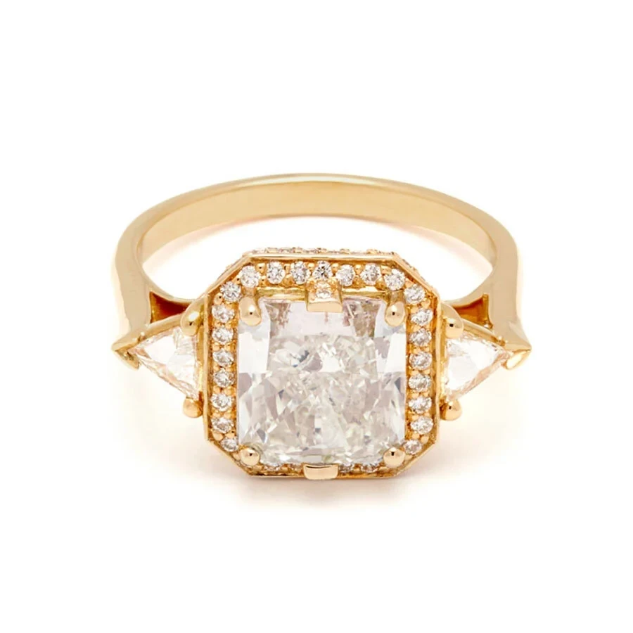 Bea Halo Ring - Yellow Gold & Lab White Diamond (2.68ct)