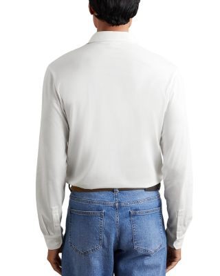 Reiss Porofino Long Sleeved Jersey Half Button Polo Shirt