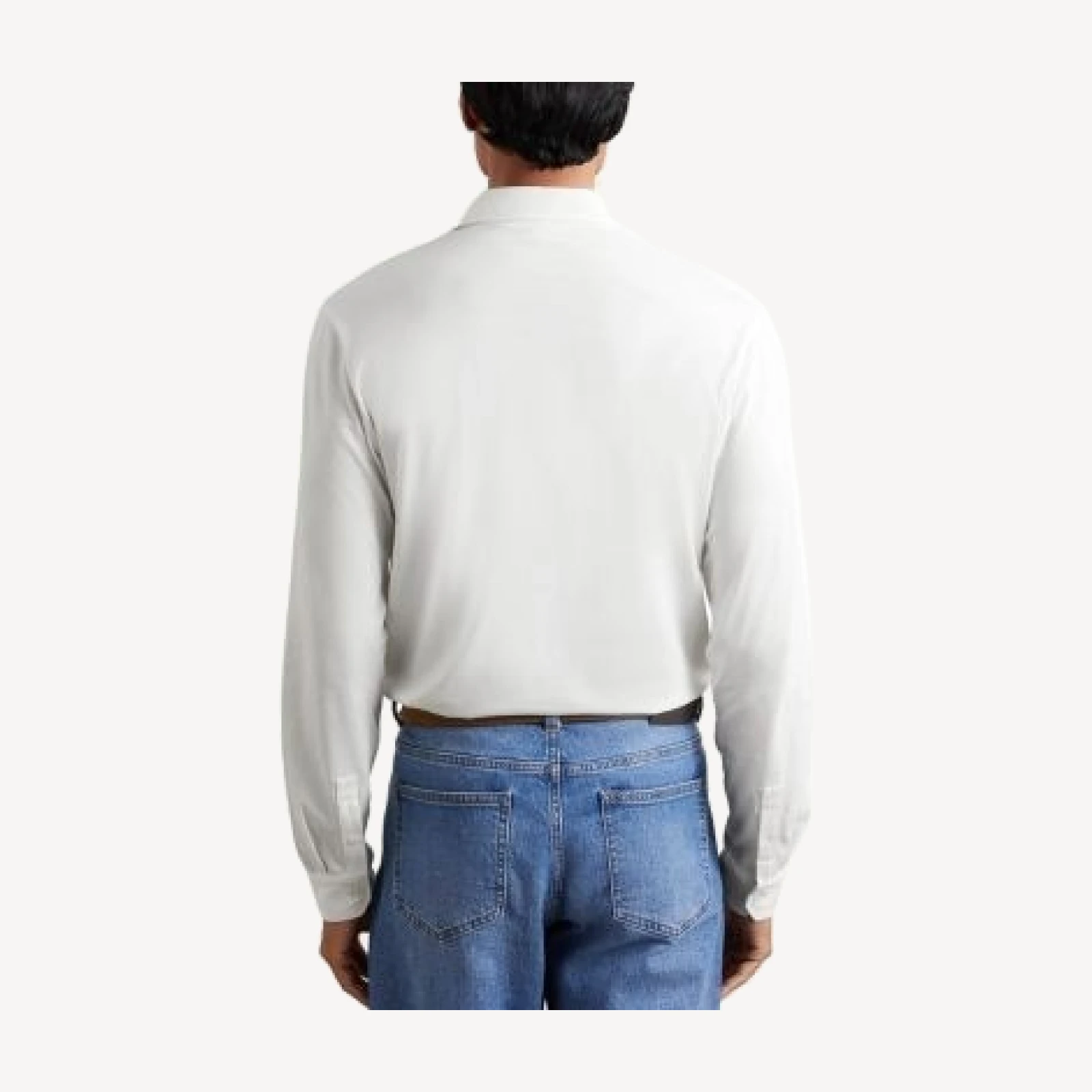 Reiss Porofino Long Sleeved Jersey Half Button Polo Shirt