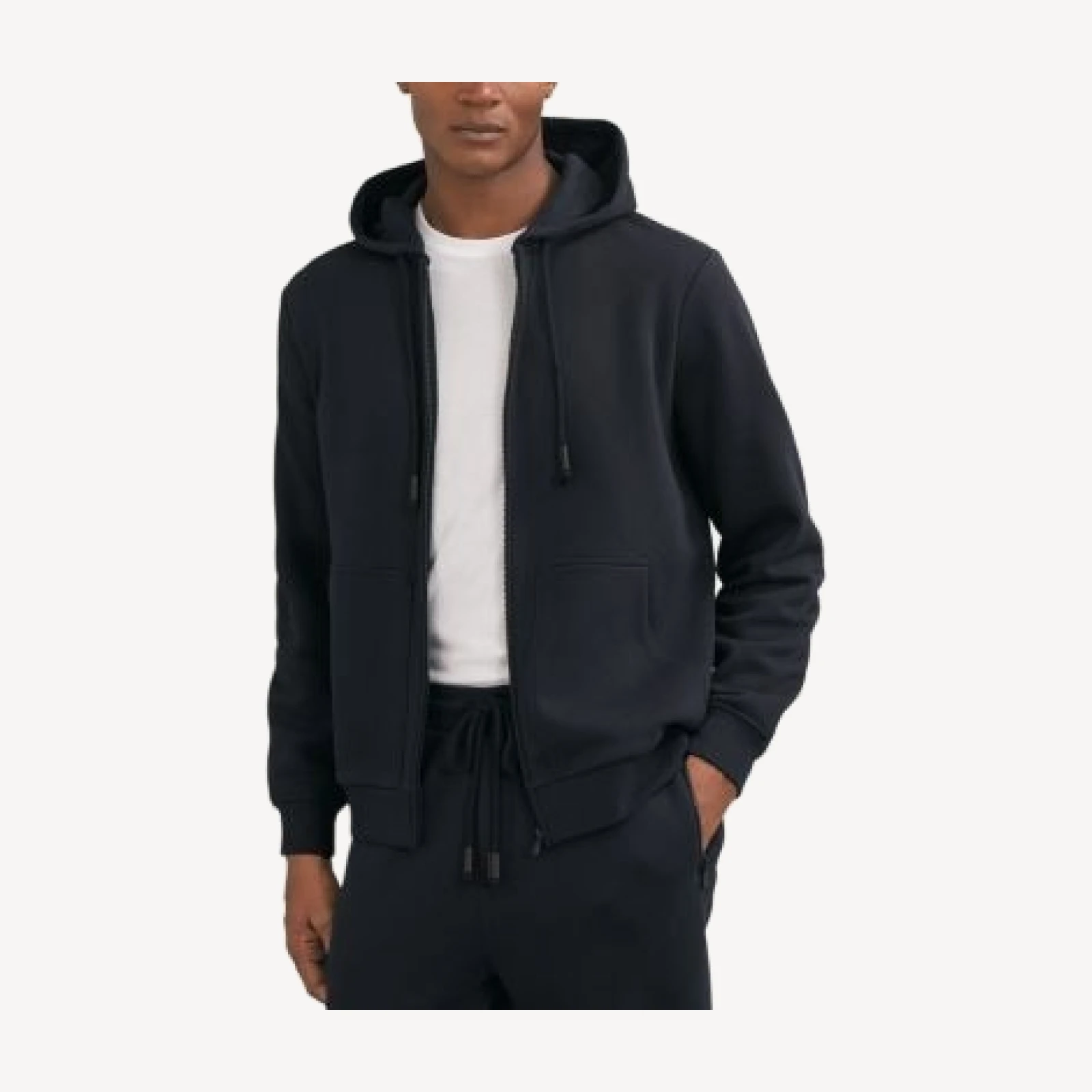 Reiss Howel Zip Through Drawstring Hoodie