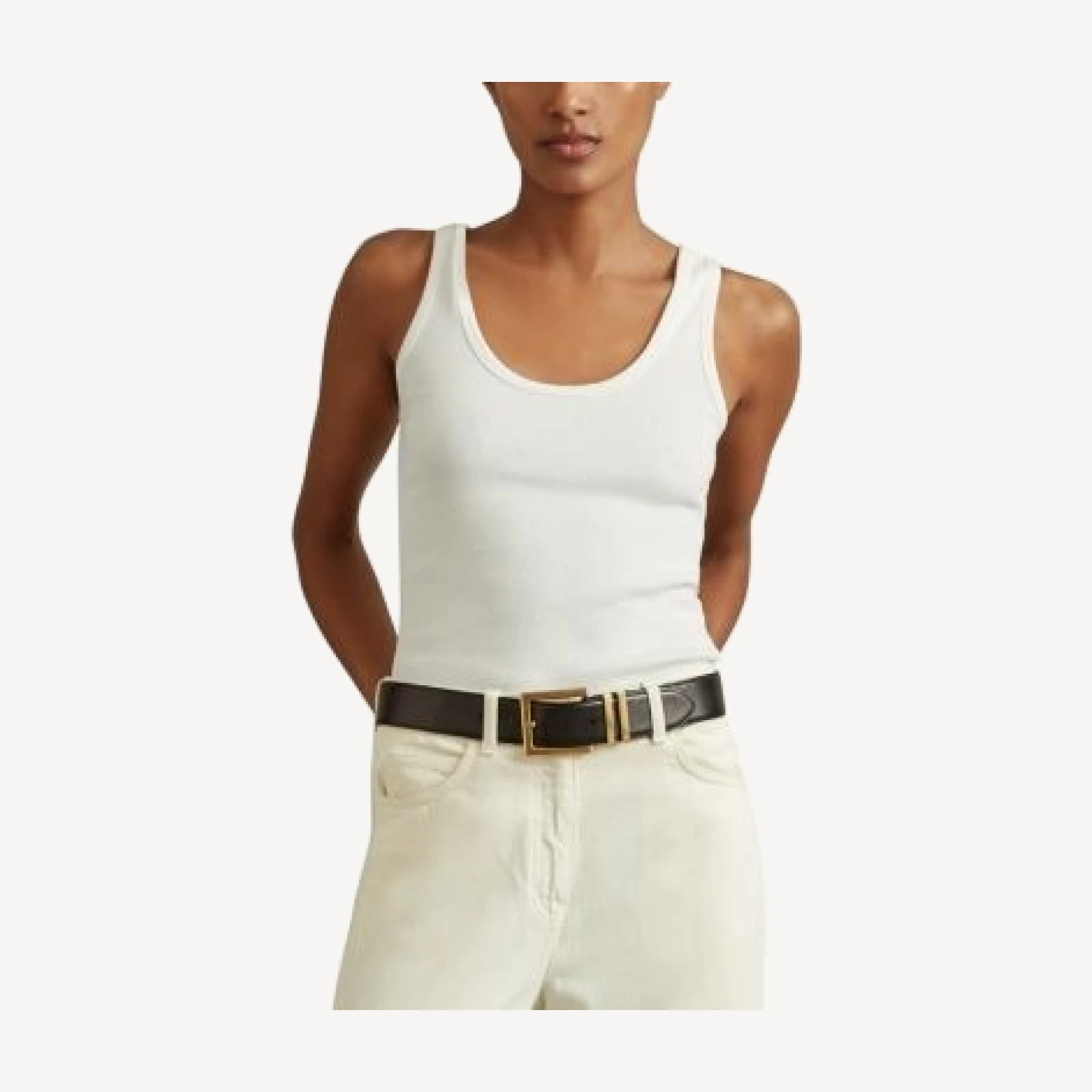 Reiss Violet Scoop Neck Rib Vest