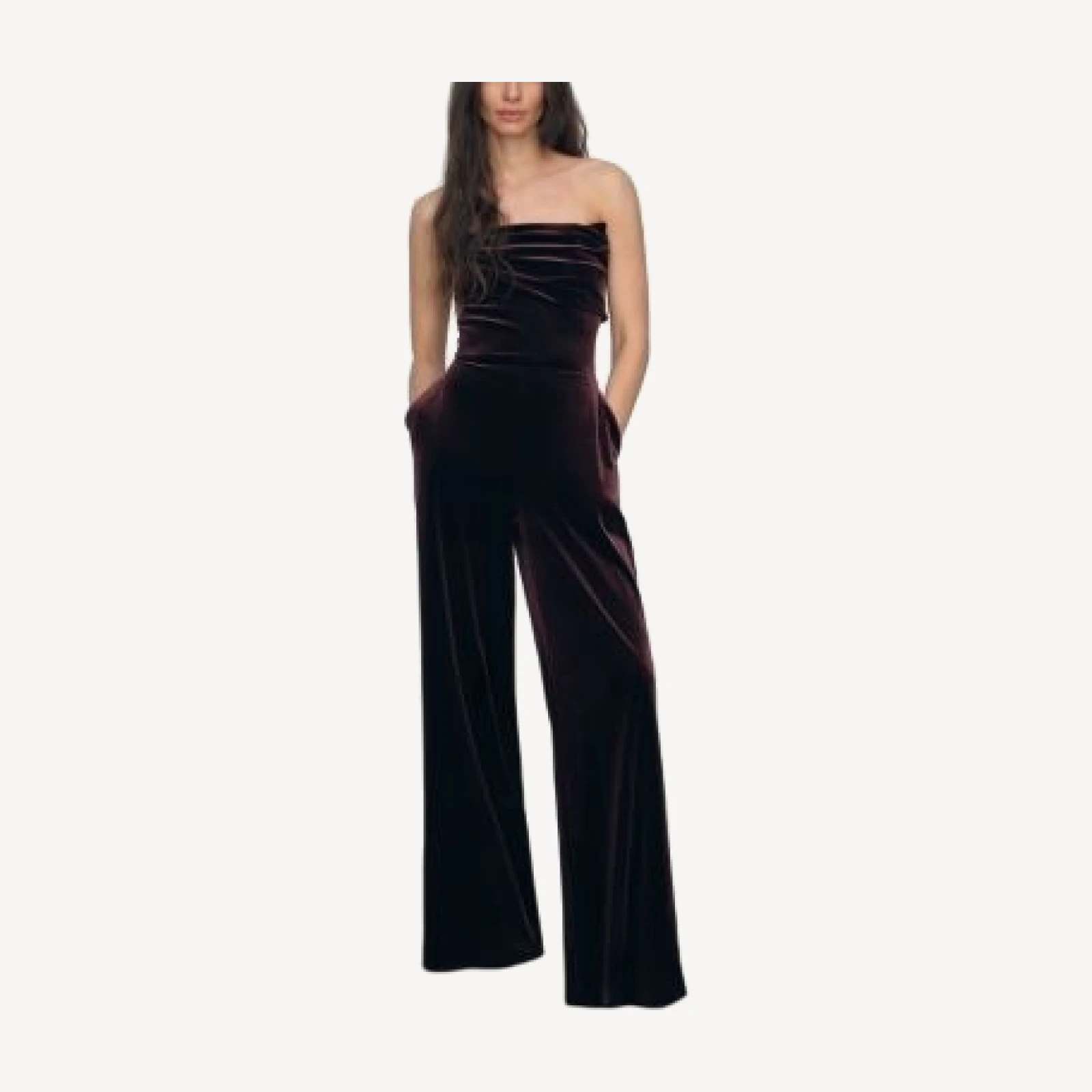 Reiss Andria Strapless Velvet Jumpsuit