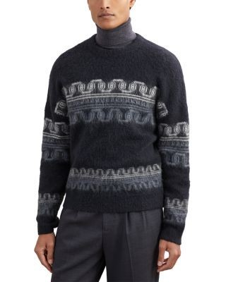 Reiss Lennox Long Sleeve Crew Fair Isle Jumper Sweater