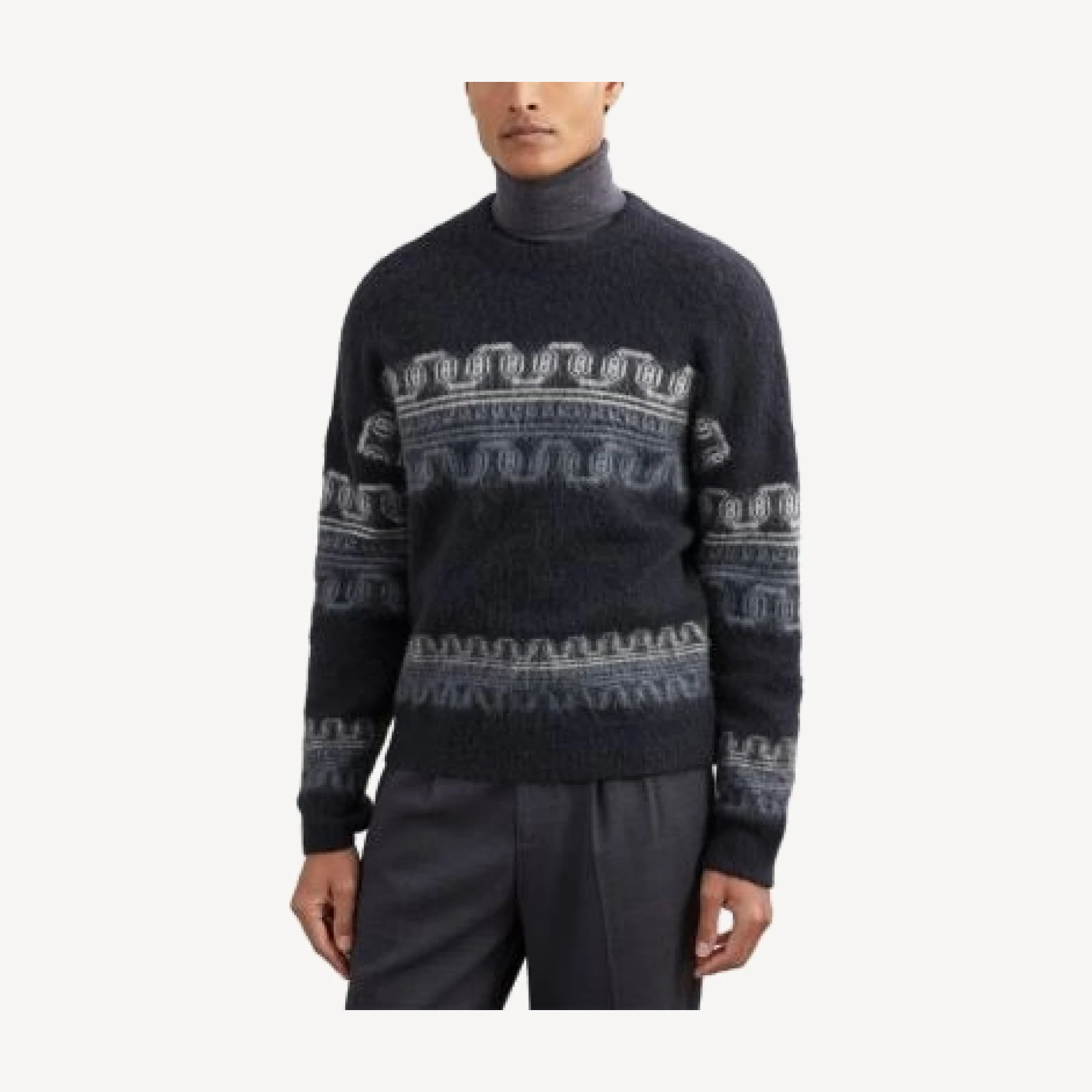 Reiss Lennox Long Sleeve Crew Fair Isle Jumper Sweater