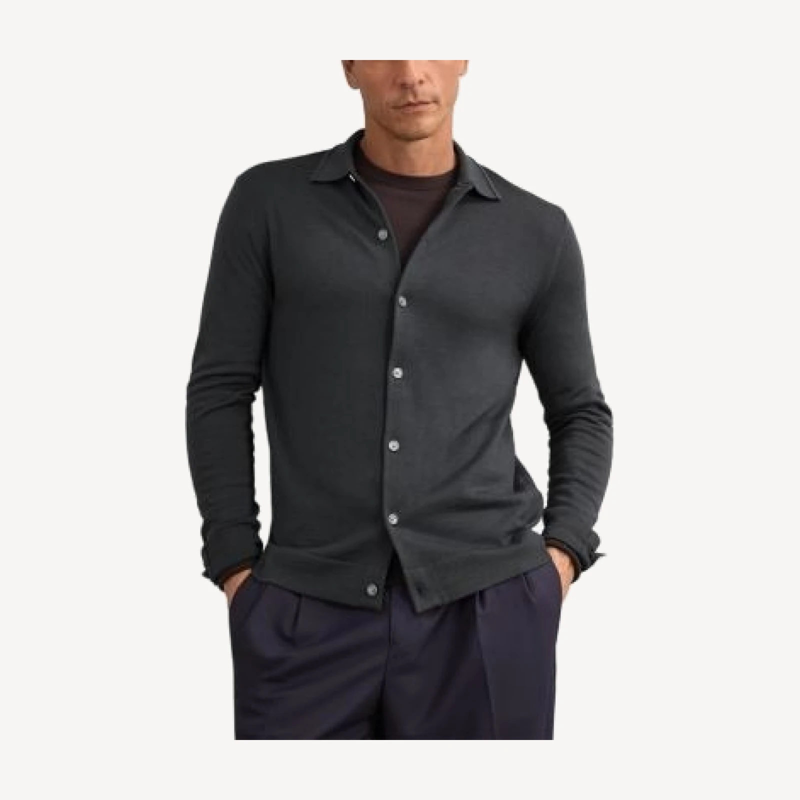 Reiss Forbes Merino Wool Button Cardigan