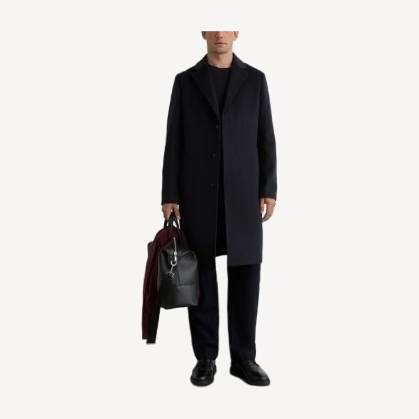 Reiss Empire Long Sleeve Relaxed Fit Wool Blend Overcoat