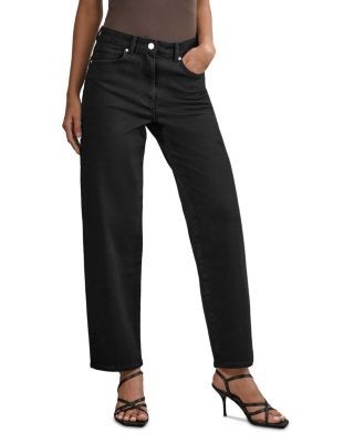 Reiss Selin Straight Leg Jeans in Black
