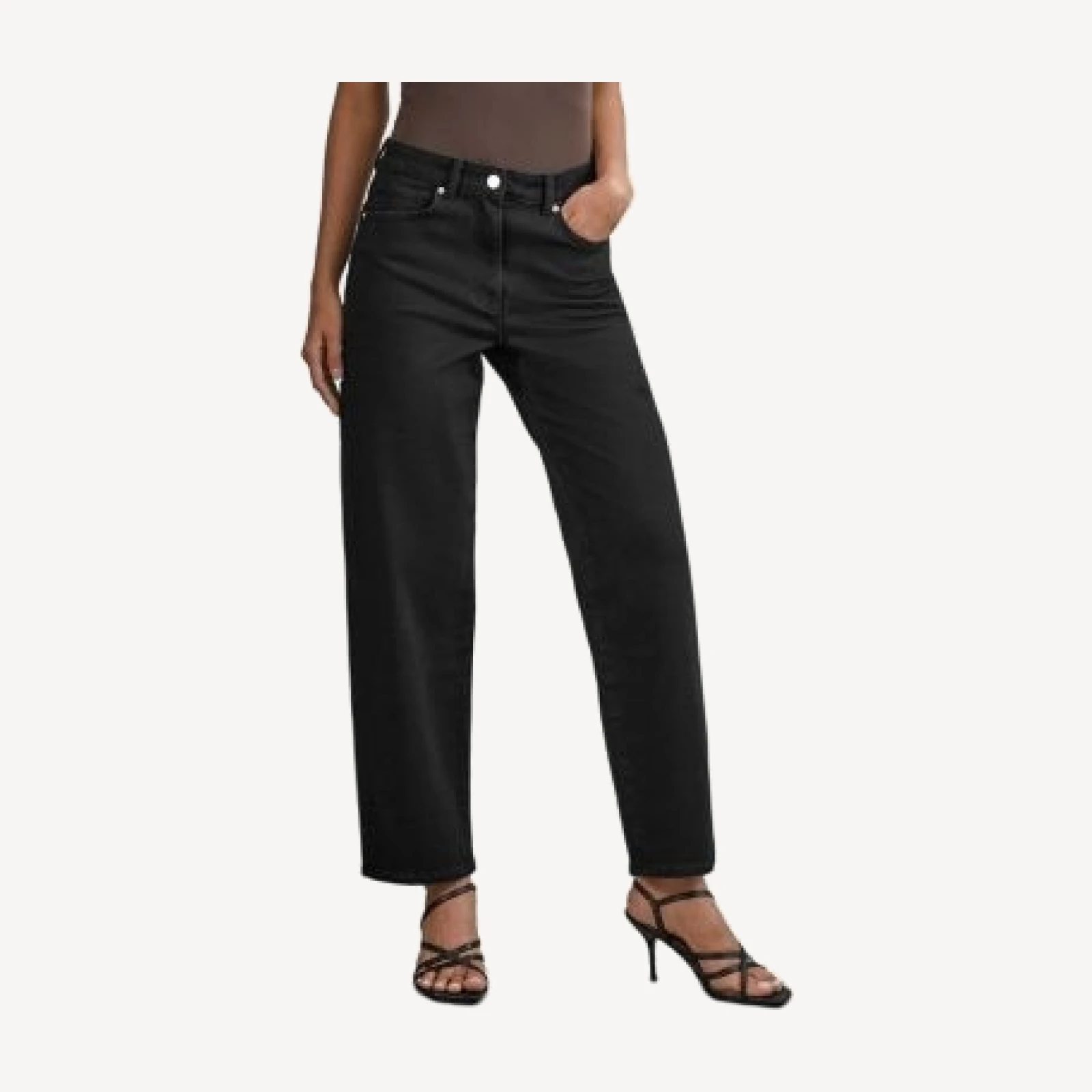 Reiss Selin Straight Leg Jeans in Black
