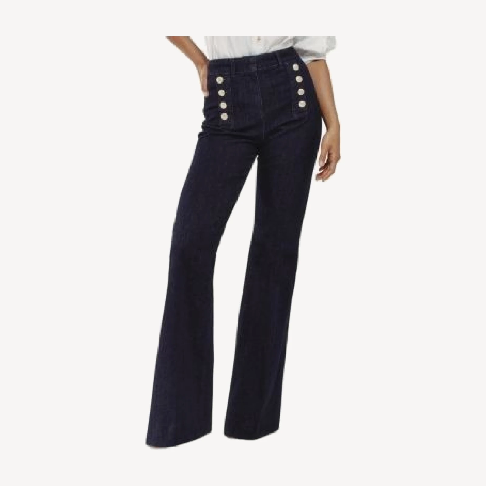 Reiss Petites Athena Flared Leg Jeans In Dark Blue