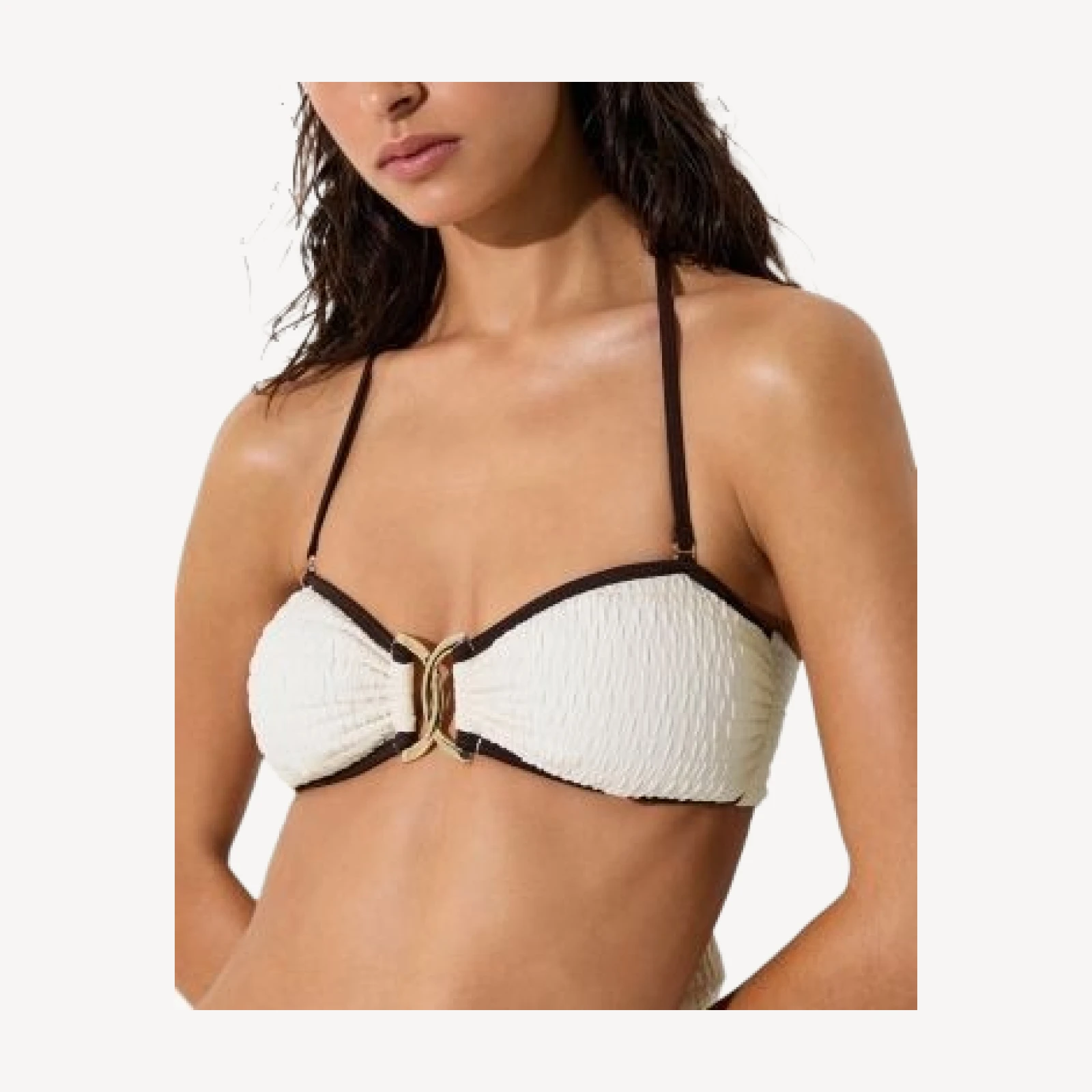 Reiss Johannah Tipped Bandeau Bikini Top