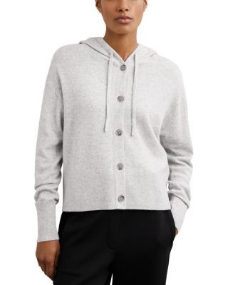 Reiss Evie Button Front Hoodie