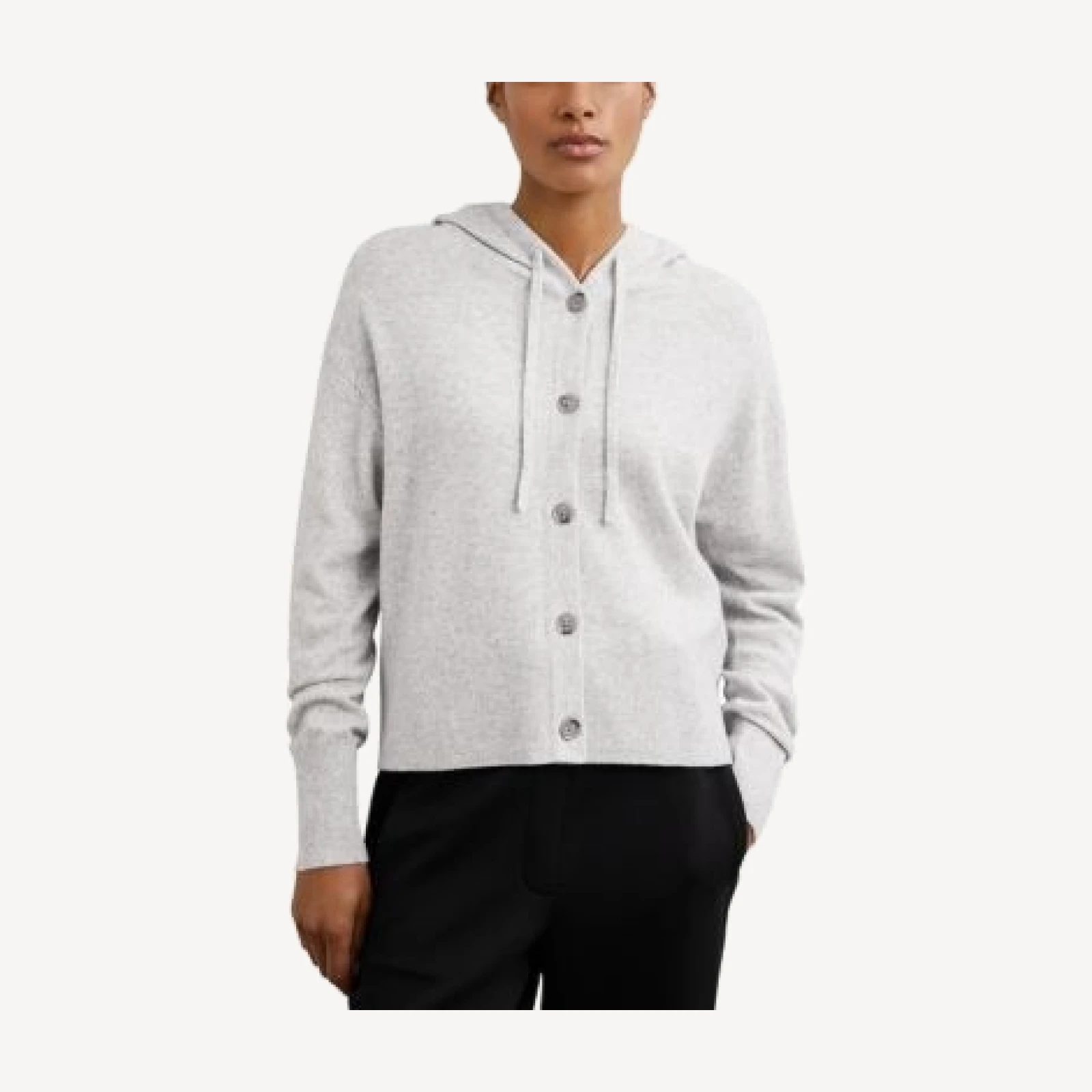 Reiss Evie Button Front Hoodie