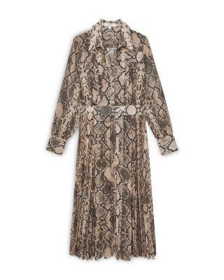 Reiss Annika Snake Print Midi Dress