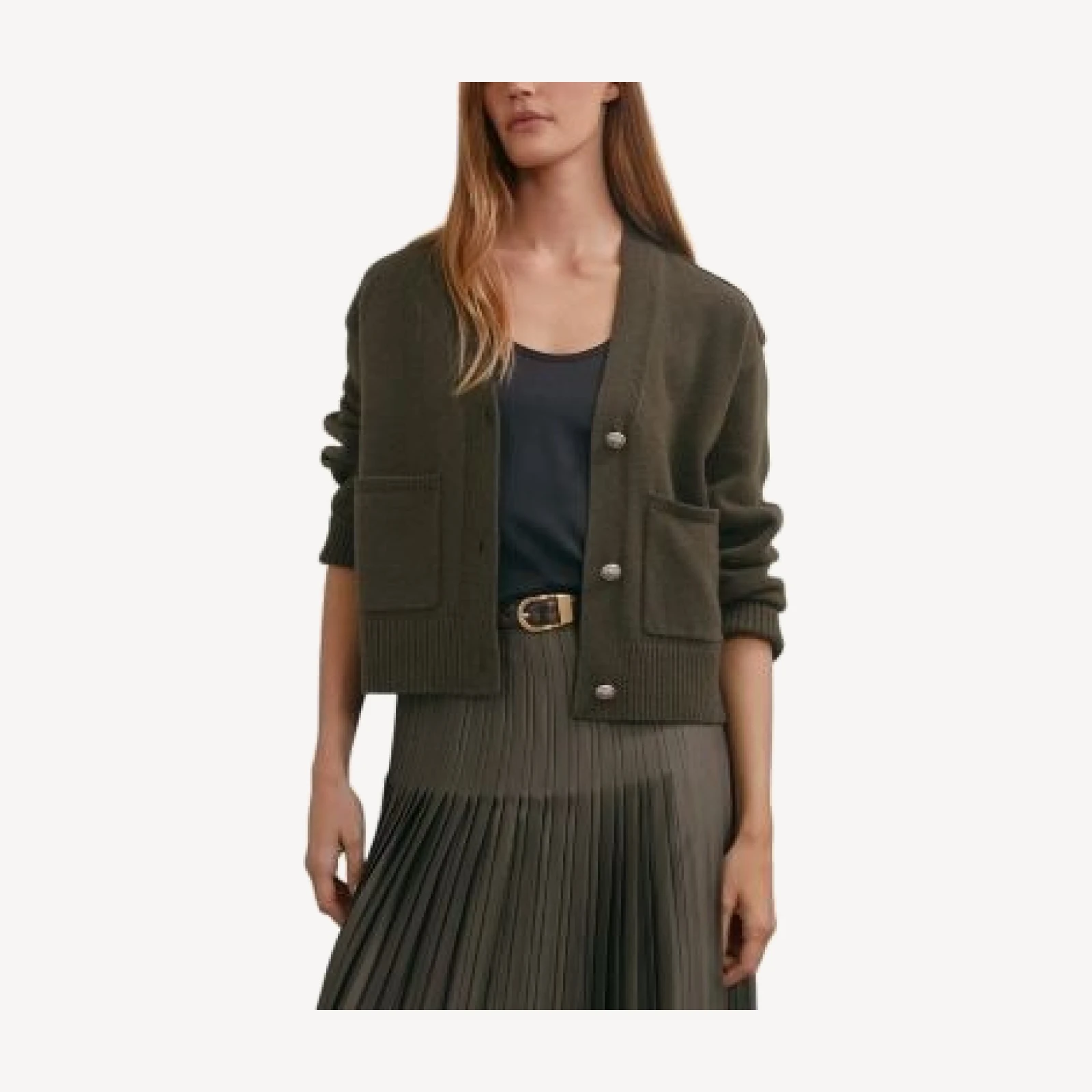 Reiss Maya Wool Button Detail Cardigan