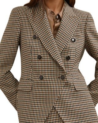 Reiss Petite Hartley Double Breasted Check Jacket