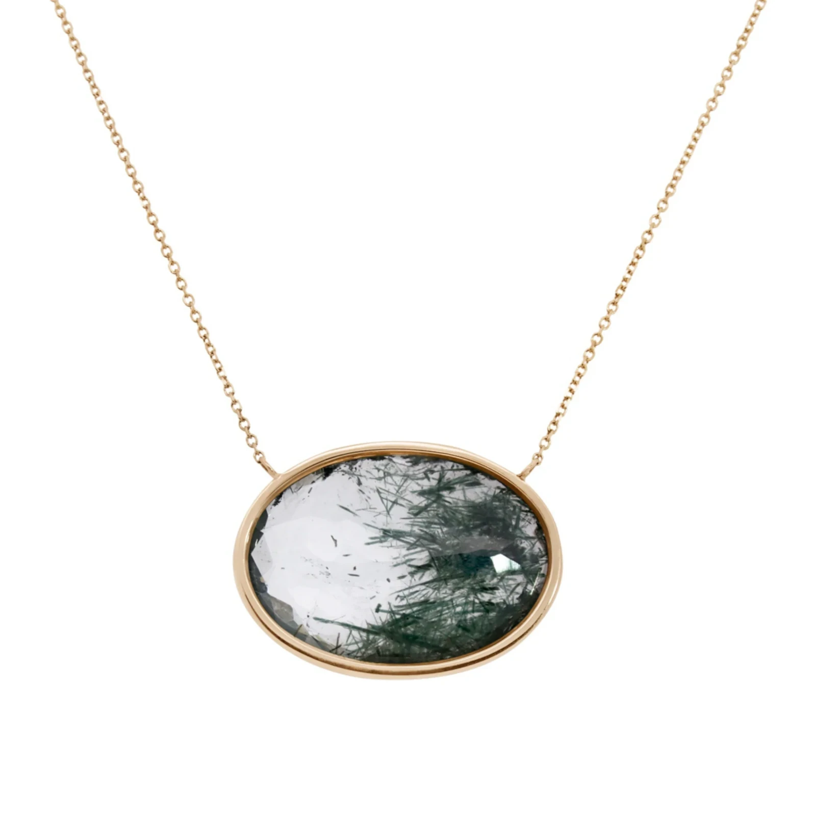 Garden Quartz Amulet Necklace - Yellow Gold & Quartz