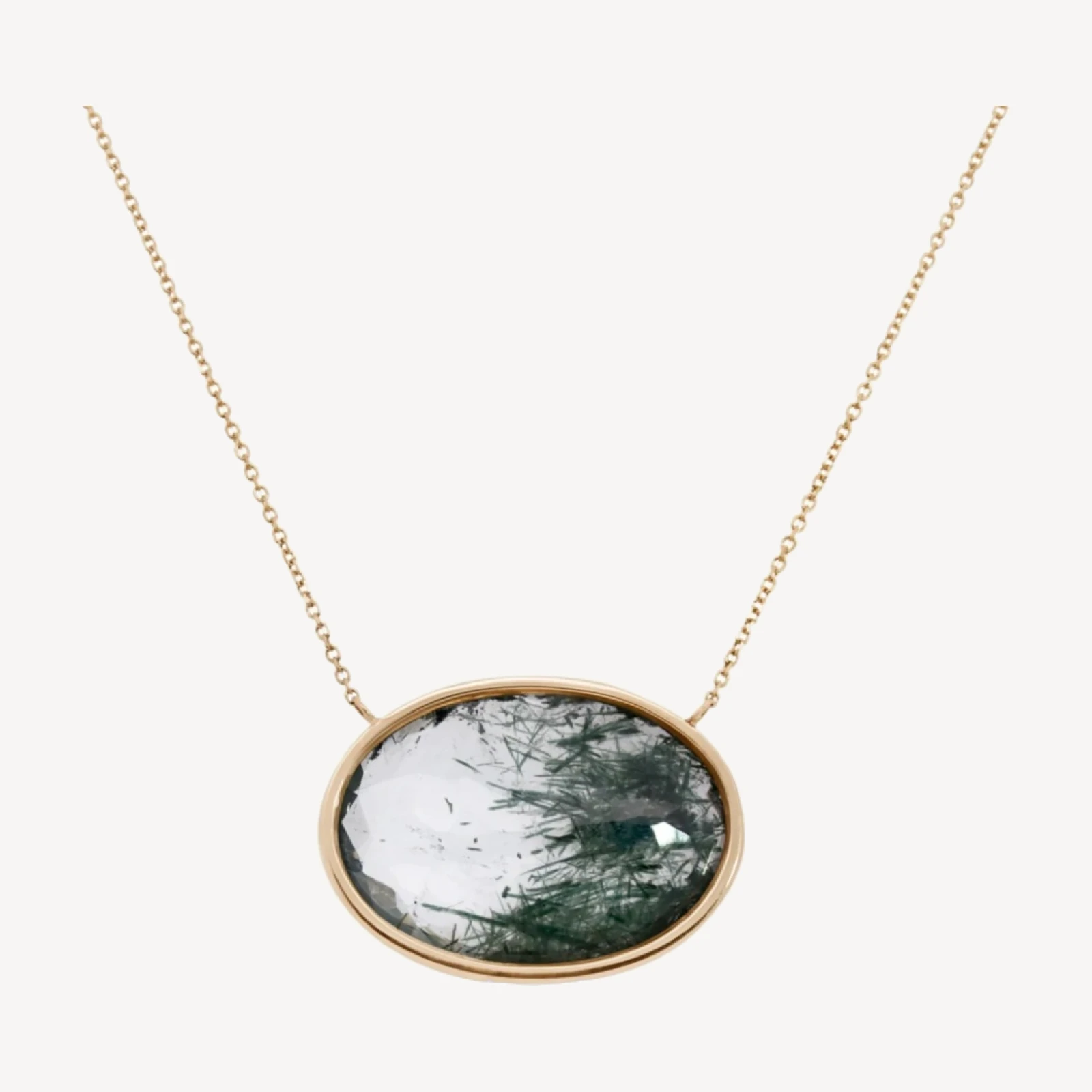 Garden Quartz Amulet Necklace - Yellow Gold & Quartz