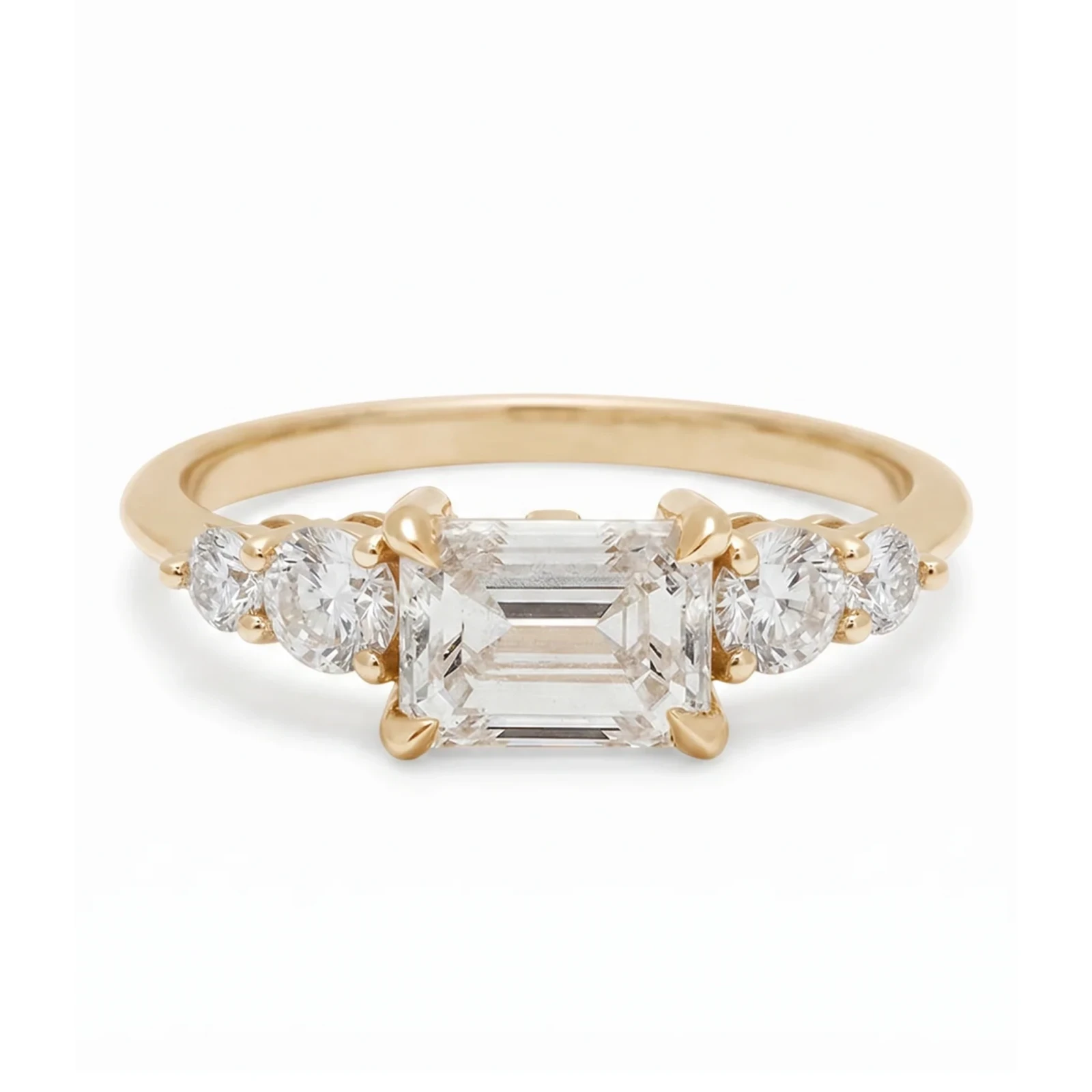 Bea Five Stone Ring - Yellow Gold & Lab White Diamond