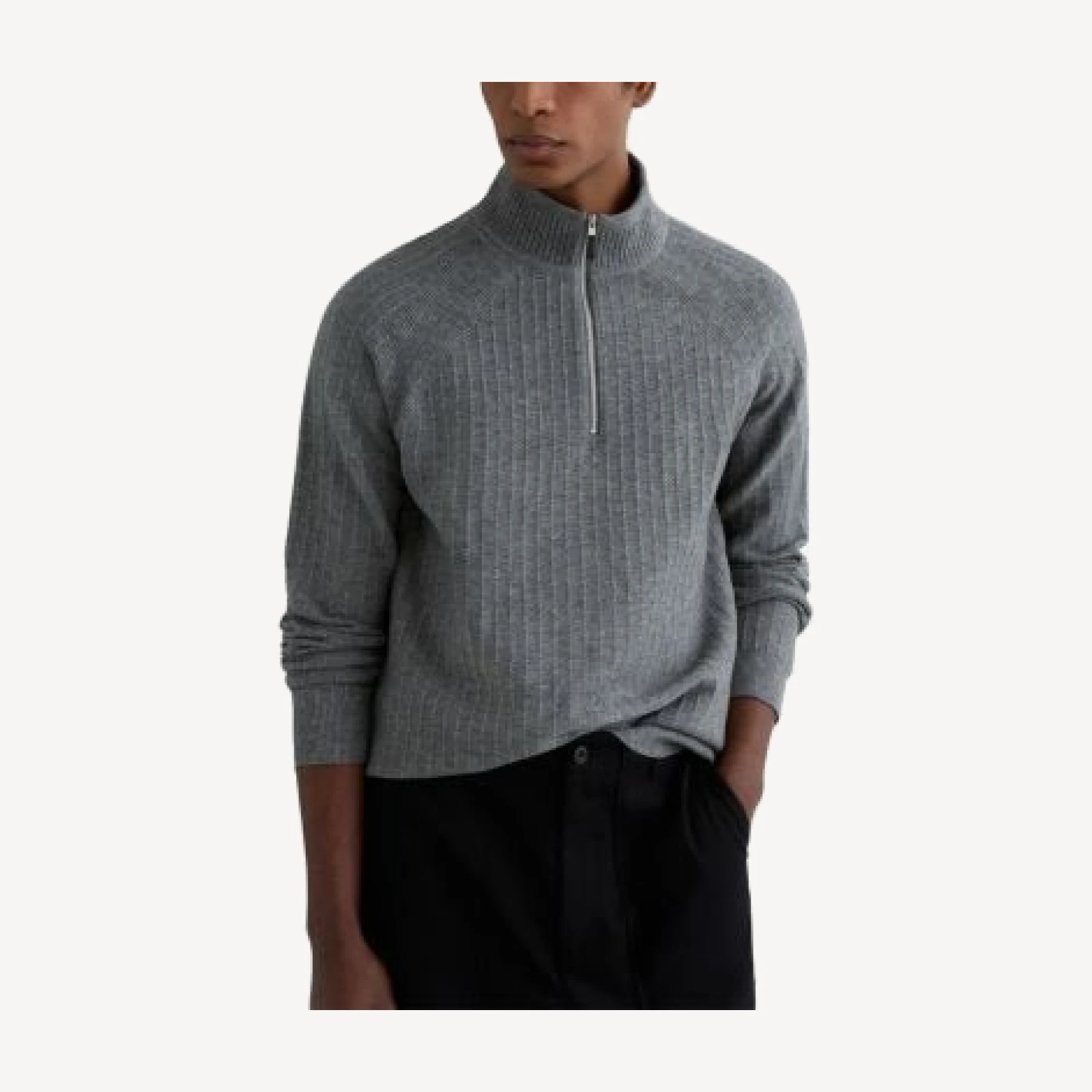 Reiss Aldershot Half Zip Funnel Textured Jumper Sweater
